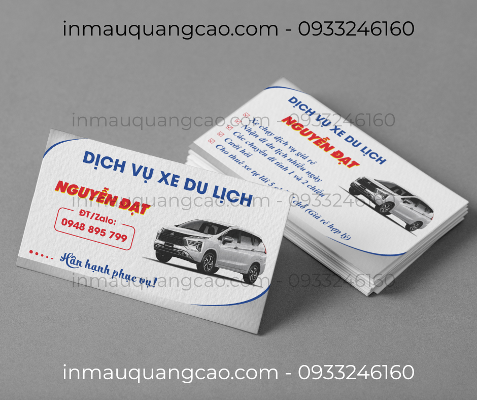 Mẫu card visit xe dịch vụ - in card visit Bình Dương